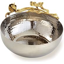 6" Dia Butterfly Modern Stainless Steel Bowl in Silver/Gold