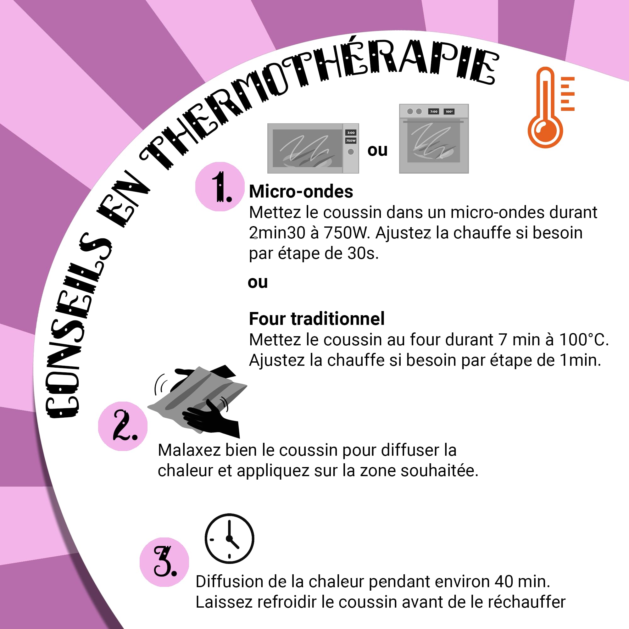 Coussin Emplâtre Chauffant La Lombaire en graines de lin - Bouillotte velours pour micro-ondes - Compresse chaud/froid - Soulage douleurs, lumbago, dos, épaules, règle - Fabriqué en France - 38x28 cm