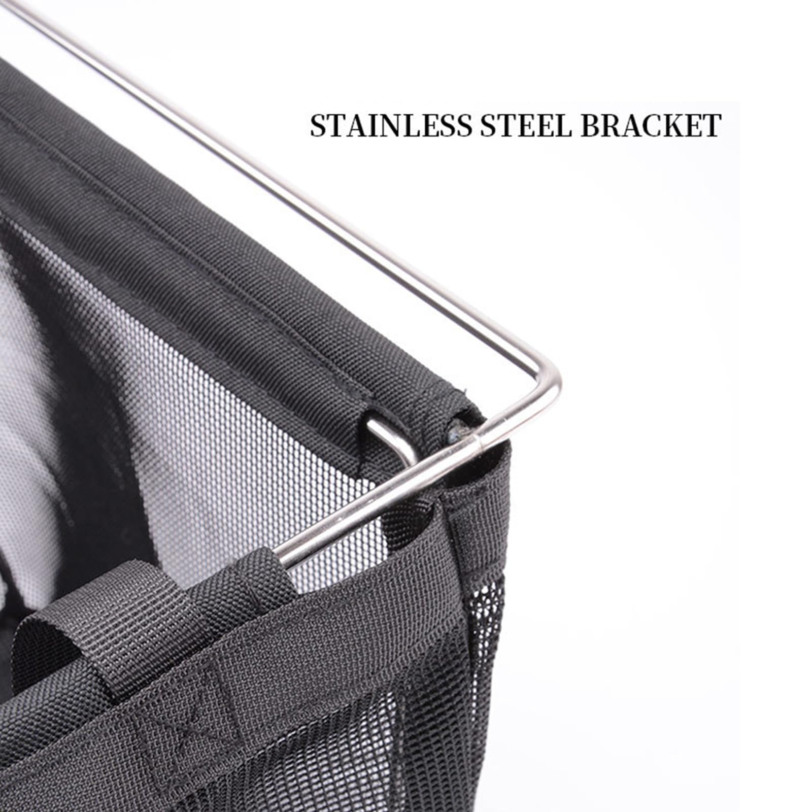 Borsa da picnic di grande capacità borsa portatile nera borsa della spesa con manici accessori da campeggio all'aperto facile da usare cestino portaoggetti da campeggio all'aperto