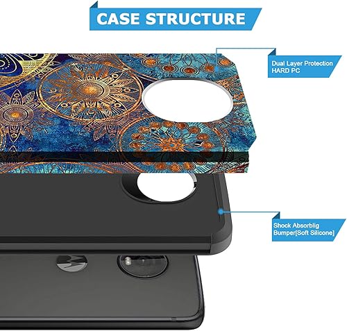 Miniatura 2 de Funda diseñada para Moto Z4, Motorola Moto Z4 Play, delgada y bonita protección contra caídas de doble capa, a prueba de golpes, antideslizante,