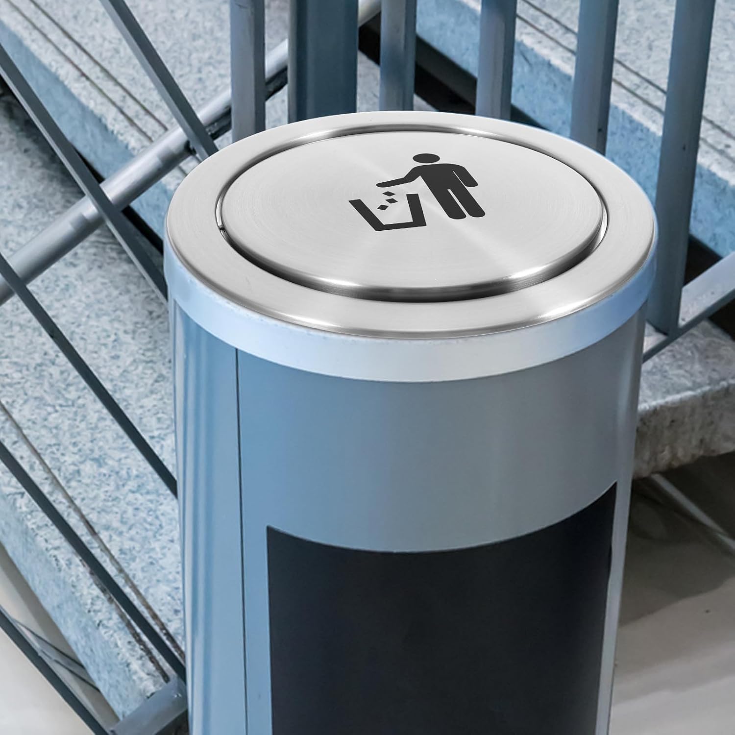 Embedded Stainless Steel Trash Can Lid, Countertop Waste Grommet with Swing Flap, Replacement Garbage Can Cover for Kitchen and Bathroom, Assorted Style Assorted style