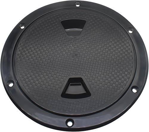 Miniatura 1 de Escotilla de inspección redonda antideslizante de 6 pulgadas, color negro, cubierta de escotilla de barco con cubierta desmontable para yate marino