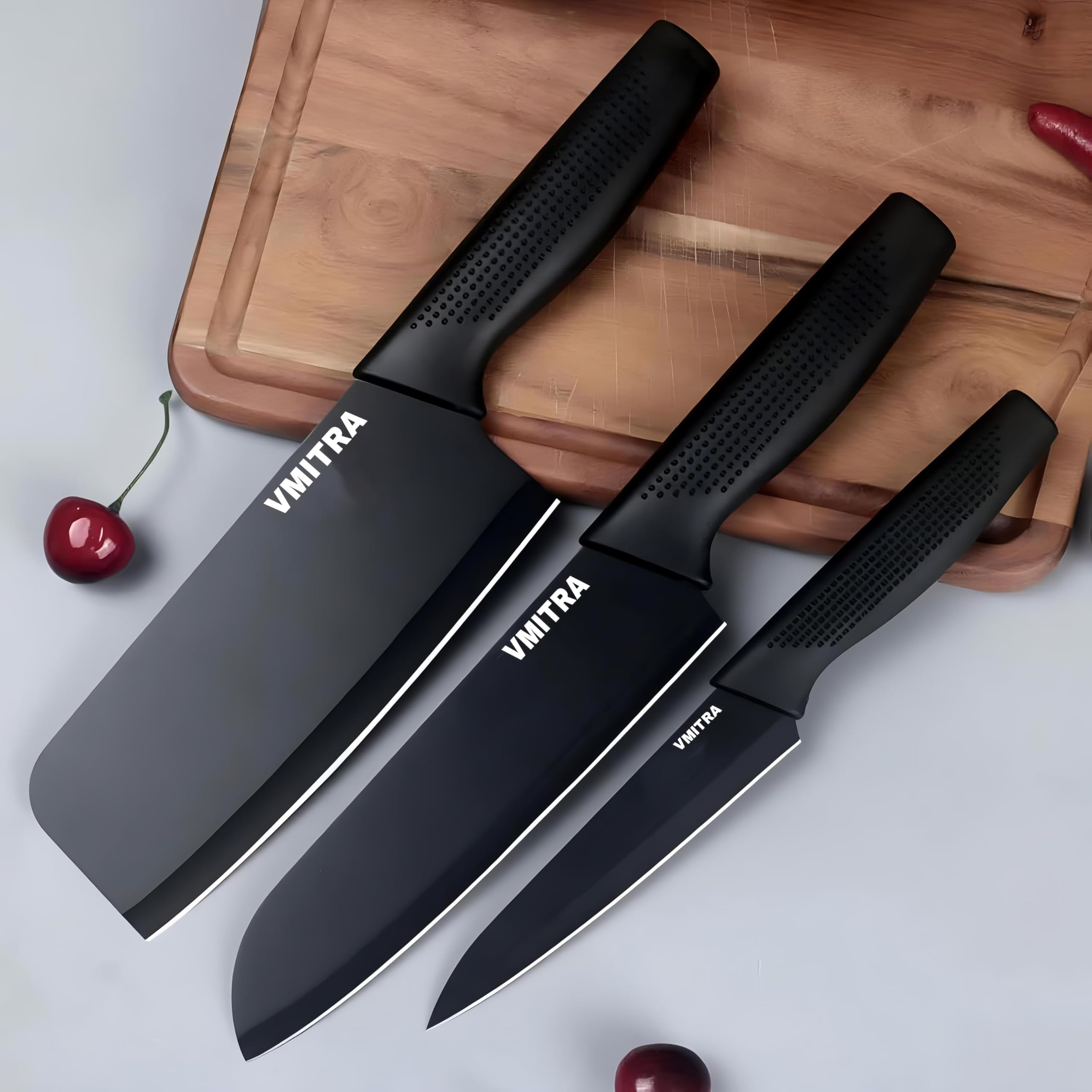 VMITRA Stainless Steel 3 Pieces Professional Kitchen Knife Set Meat Knife Chef Knife with Non-Slip Handle Sharp Manual Sharpening for Home Kitchen High Carbon Stainless Steel Knife (3) (B0D7PHHSBF) Amazon Price History, Amazon Price Tracker