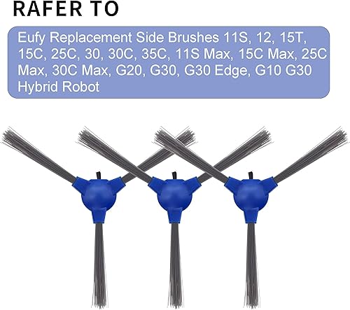 Miniatura 5 de Ulimymei 8 cepillos laterales de repuesto compatibles con Eufy 11S, 12, 15T, 25C, 30, 30C, 35C, 11S Max, 15C Max, 30C Max, G20, G30, G30 Edge Robot