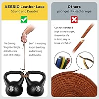 Vista 2 de Softball Baseball Glove Lace, Mitt Lace Repair Kit Includes 2 Leather Laces and Lacing Needle for Catcher's Glove