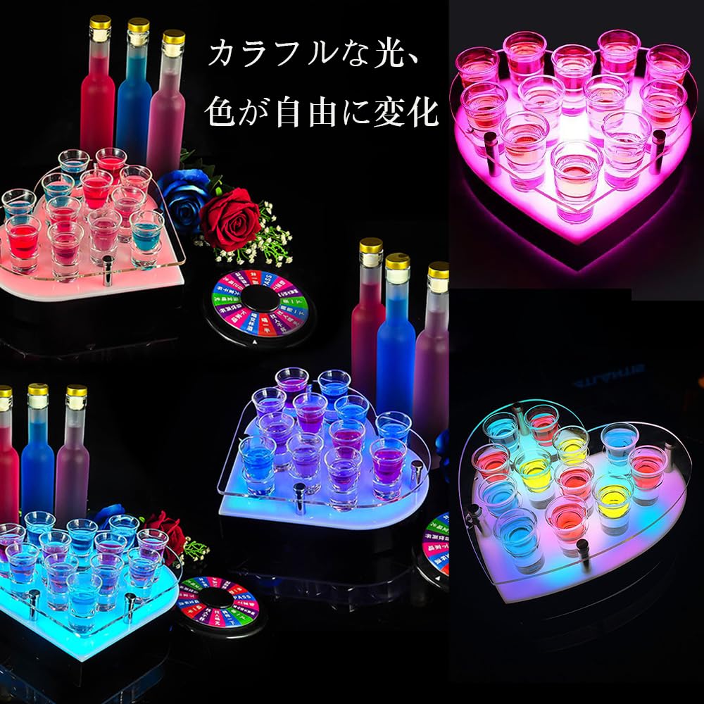 Amazon｜LBFXQ テキーラ観覧車 12カップ LEDカップの表示棚 ブレット