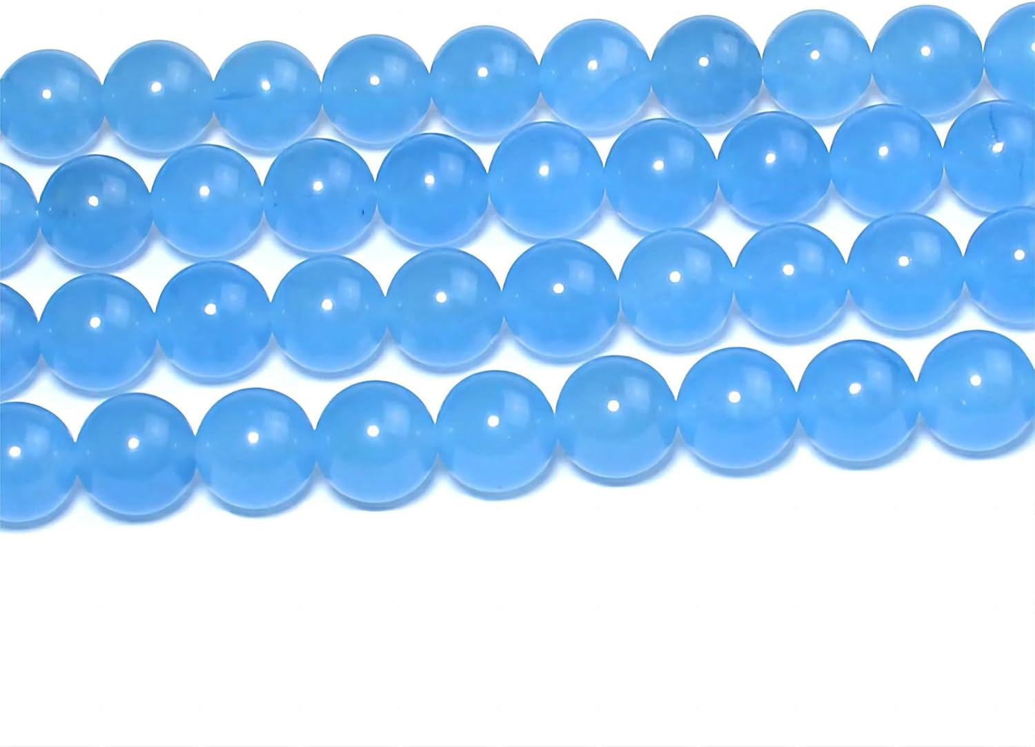 Natural Aquamarine Chalcedony Round Loose Beads for Jewelry Making DIY Bracelet Necklace (6mm) Aquamarine Color Jade 6mm