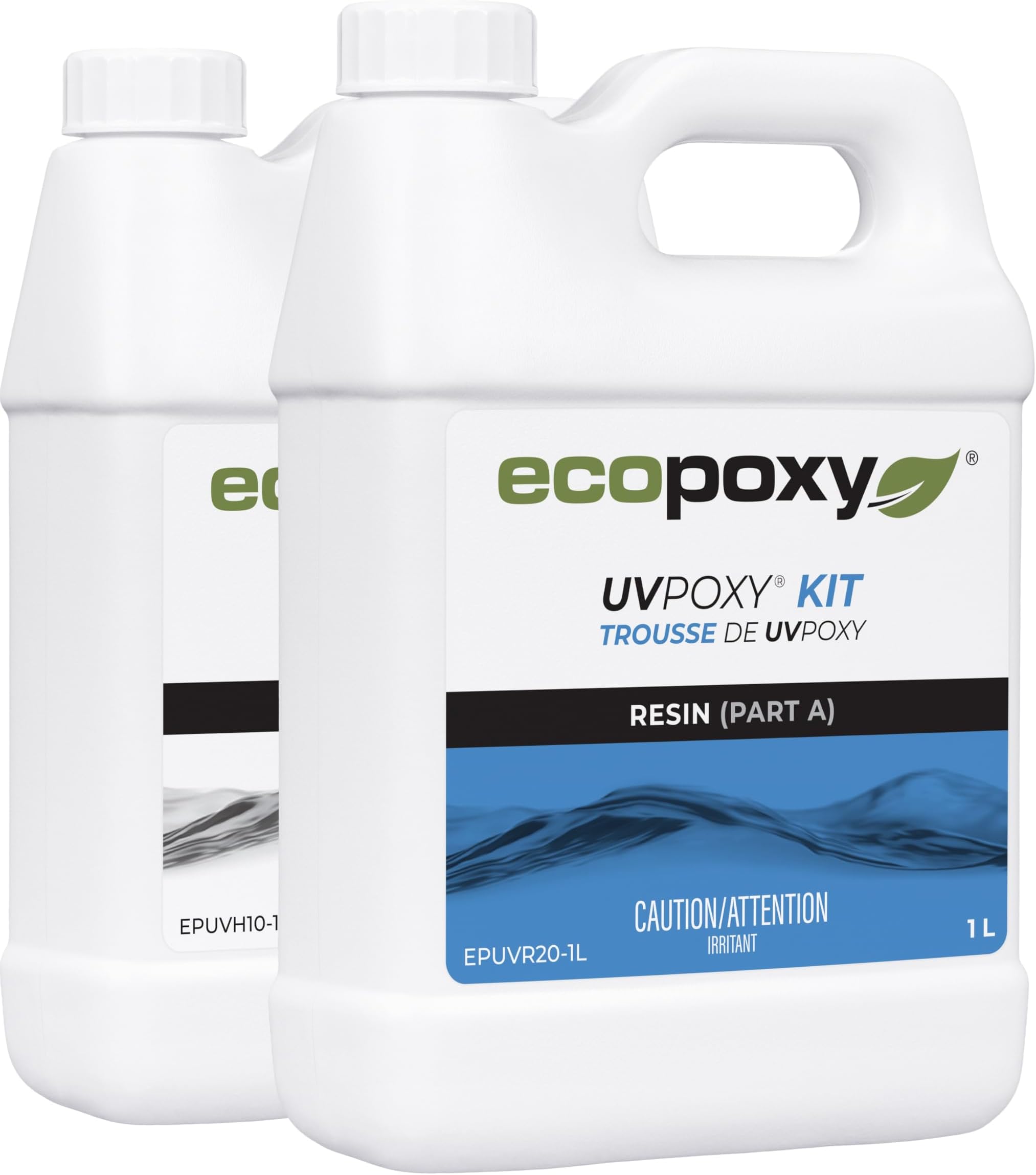 EcoPoxy UVPoxy Table Top Coating & Art Epoxy Resin Kit - 67.63 FL Oz / 2L: Fast-Curing, UV/Yellowing Resistant, Water-Clear, Bio-Based Resin | Self-Leveling, High-Gloss Epoxy for Table Tops & Arts