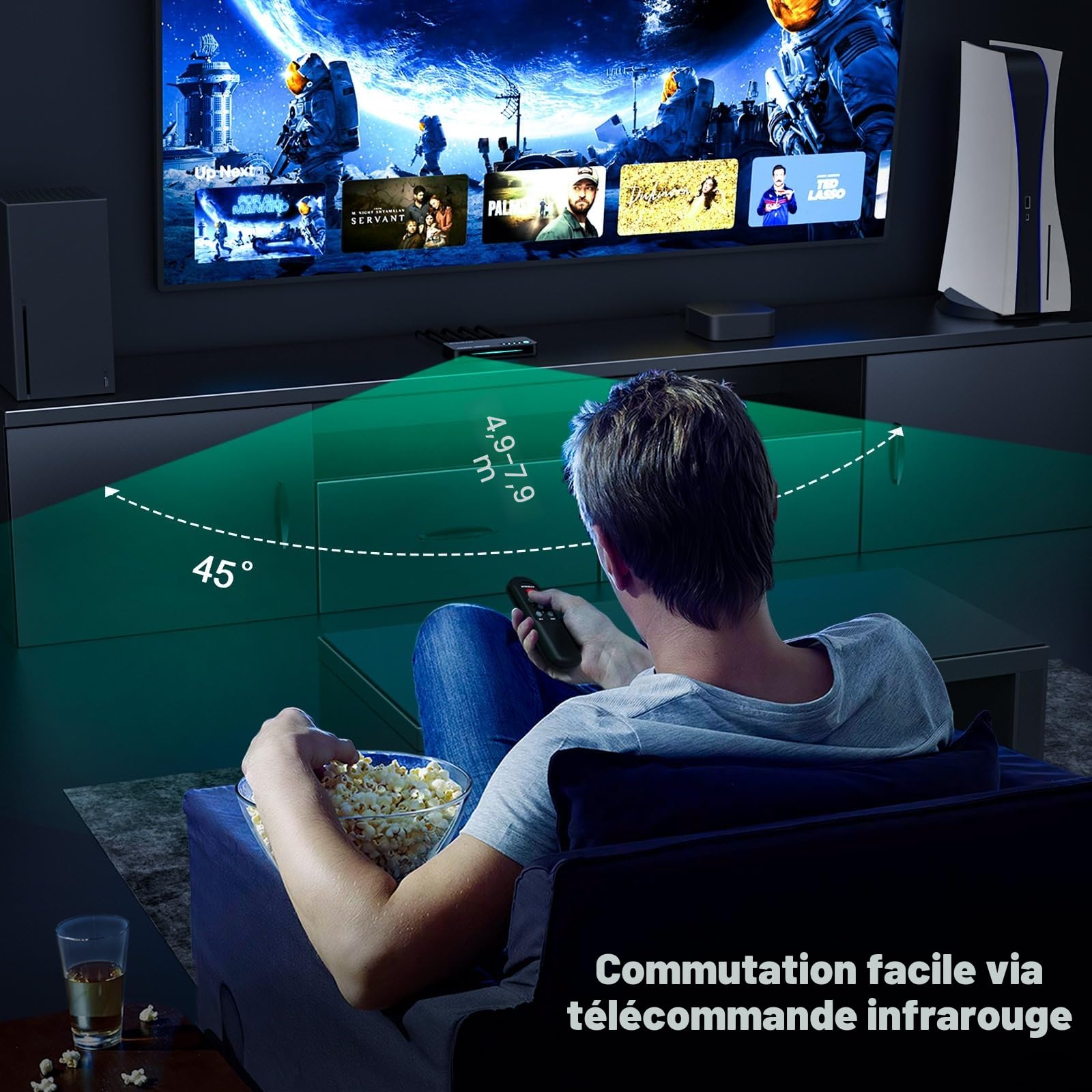 Switch HDMI 4K 120Hz 3x1, AVIDGRAM 8K HDMI Commutateur 3 In1 Out avec télécommande 2.1 Swicther Prise en Charge Automatique 8K 48Gbps pour Xbox Series X PS4 Pro PS5