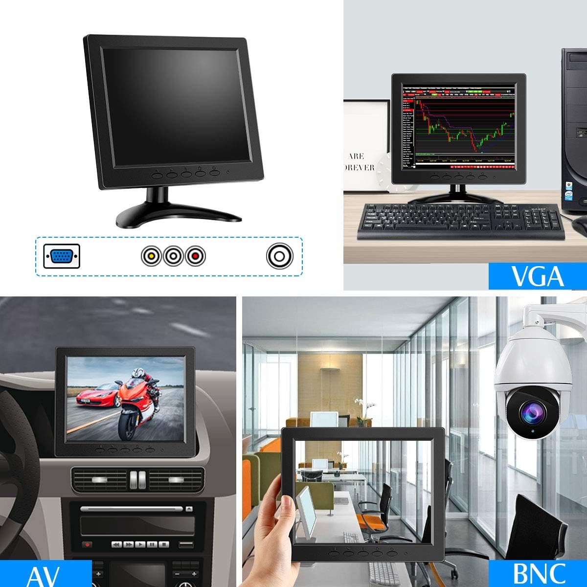 Review Discount Eyoyo 8 inch Small LCD Monitor 800x600 Security CCTV Monitor Small VGA Display w/VGA/AV/BNC Input Exclusive Eyoyo 8 inch Small LCD Monitor 800x600 Security CCTV Monitor Small VGA Display w/VGA/AV/BNC Input