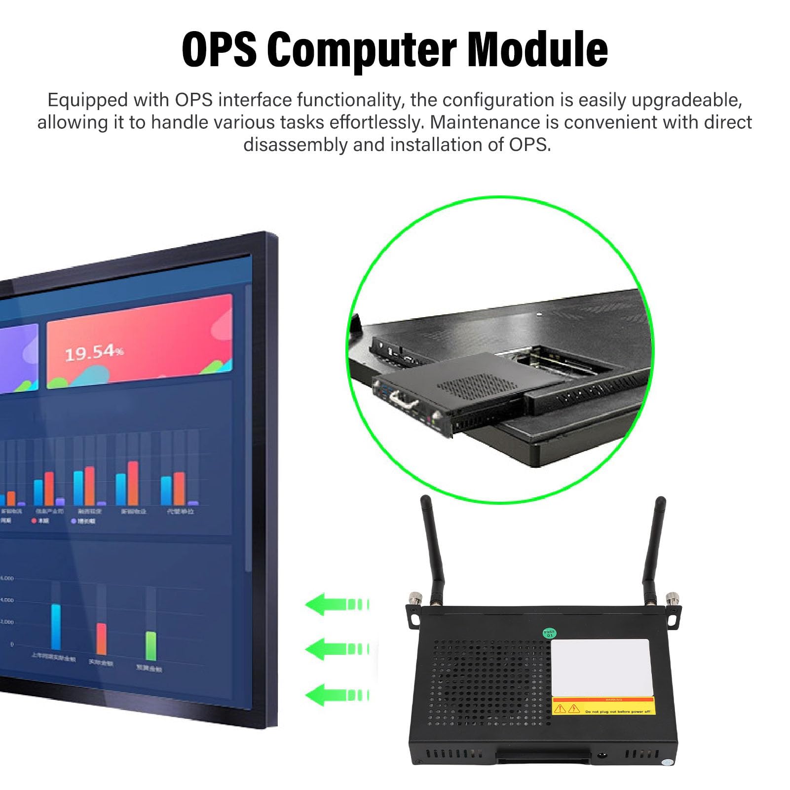 ASHATA OPS PC, Small PC Computer Module 13th Generation Mobile Processor 1355U CPU DDR4 32GB Memory 1TB SSD, Dual Video Output HDMI VGA, Plug and Play