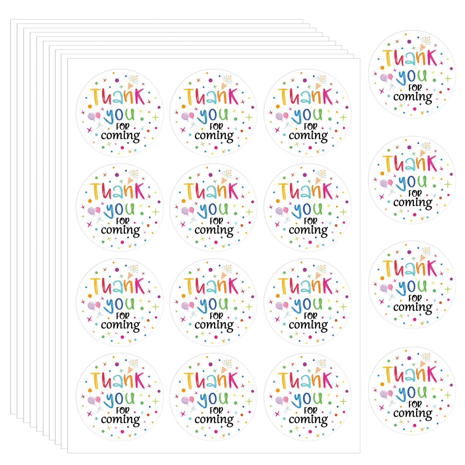 120pcs Thank You Stickers, 1.6 inch Round Adhesive Celebrating with Us Labels for Me Coming Wedding Bridal Baby Shower Making My Birthday So Bright Personalized Party Favor Envelope Gift Bag Packaging