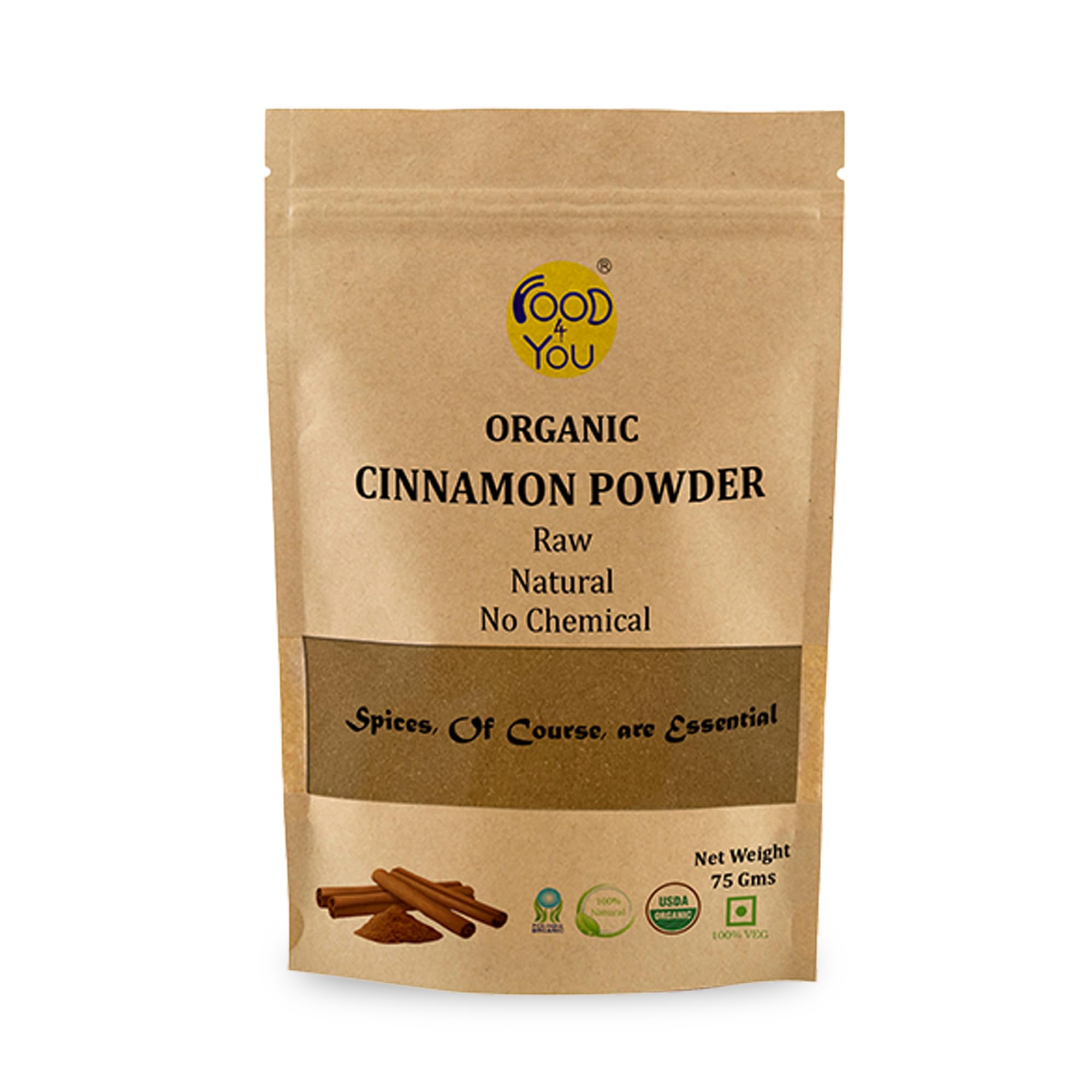 Food 4 You Organic Superior Grade Cinnamon (Dalchini) Powder 75g - Richly Aromatic, Finely Ground, Non-GMO - Perfect for Baking & Spicing up Dishes (B07B9WH4VD) Amazon Price History, Amazon Price Tracker