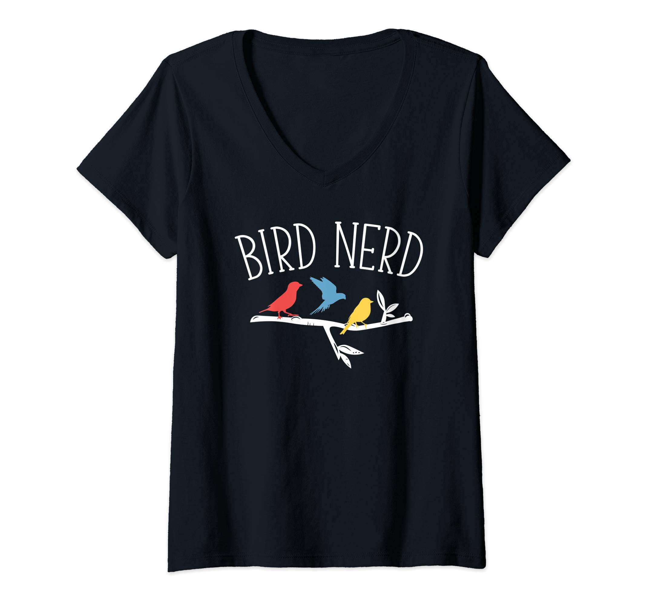 Bird Watching Gifts TeeWomens Funny Bird Watching Gifts Bird Watcher Birding Birdwatching V-Neck T-Shirt