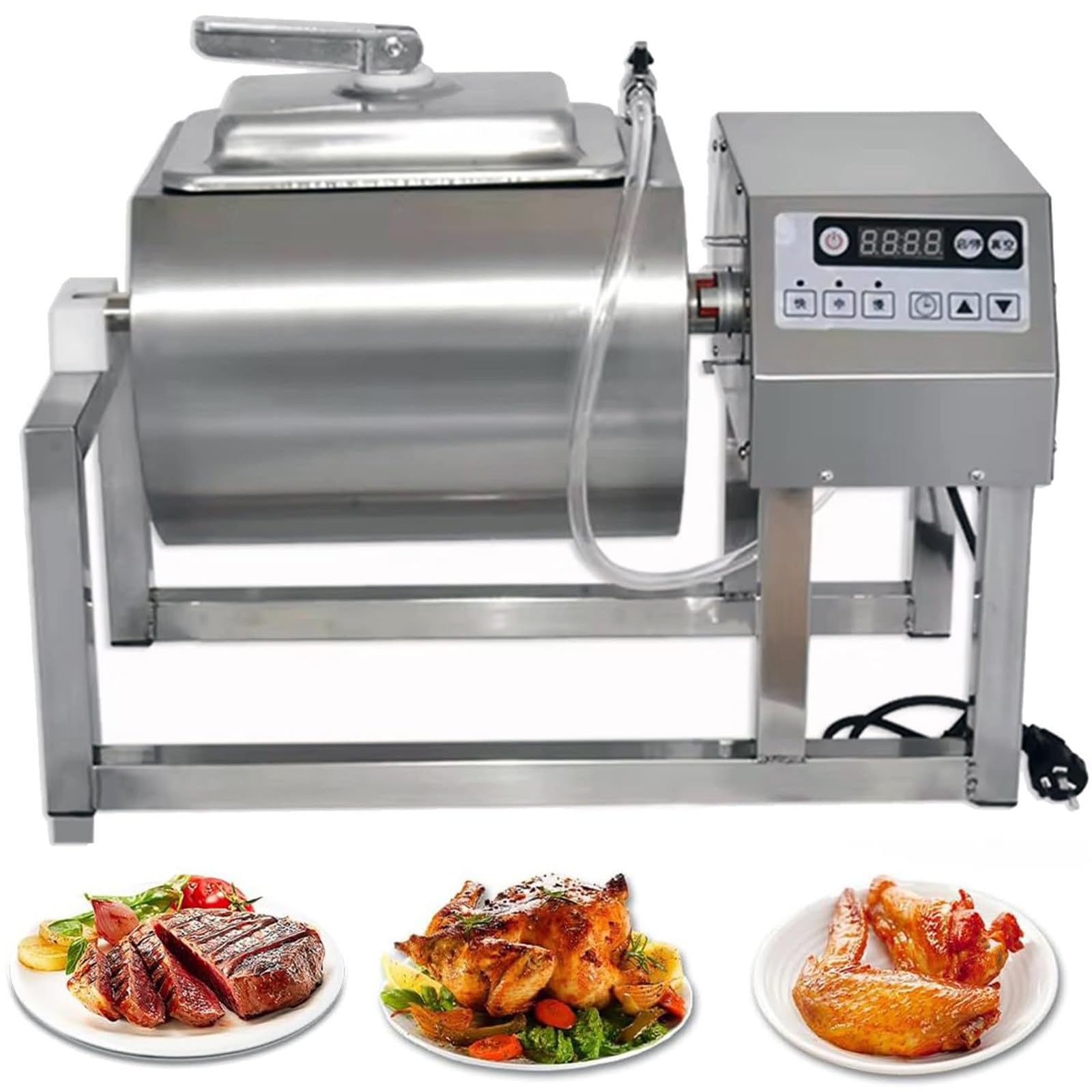 Marynator próżniowy ze stali nierdzewnej z dwukierunkowym obrotem, pojemność 16,3 kg do kuchni gastronomicznej