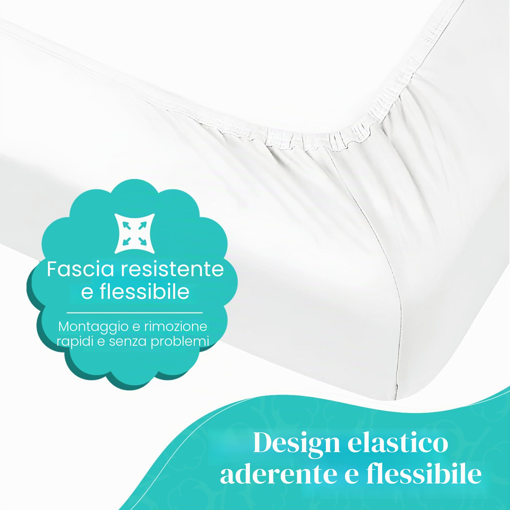 100% cotone jersey morbido lettino da viaggio, con angoli, 95 x 65 cm, confezione da 2 fogli – bianco)
