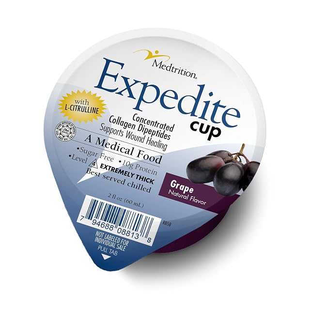 Medtrition Expedite Gelatein Cup Fast Track Wound Healing 30X More Collagen Dipeptides Than Powder Supports Foot Ulcers Cosmetic