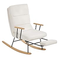 SONGMICS HOME Poltrona a Dondolo, Gambe in Legno di Hevea