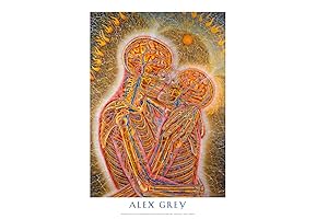 Alex Grey - "Kissing" - Soulful Kissing Poster for Surrealism Lovers
