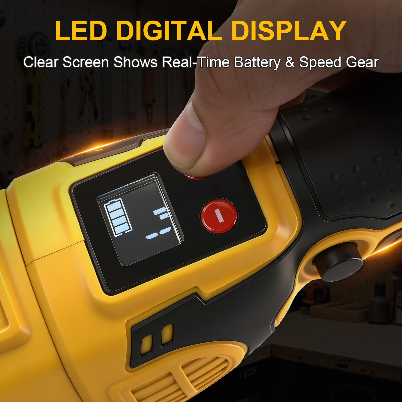 Amoladora angular inalámbrica 2 en 1 de 125 mm y sierra circular para Dewalt 20 V máximo (sin batería), rotación de 180° e inclinación de 45°, 3 velocidades 9300 rpm, sin escobillas con pantalla LED