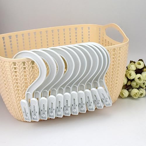 Miniatura 7 de Ganchos para ropa sucia, ganchos para botas, pasadores de ropa de plástico, clips para baño, viajes, portátil, color blanco (24 unidades)