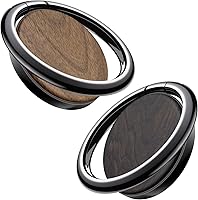 Vista 8 de Carveit Soporte de anillo para teléfono celular con diseño de madera maciza, soporte de metal compatible con iPhone 16 Pro Max 13 14 Galaxy S24