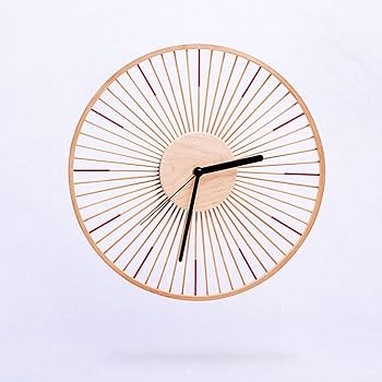 Amazon.com: Bamboo Wall Clock Nordic Style Mute Quartz Clock
