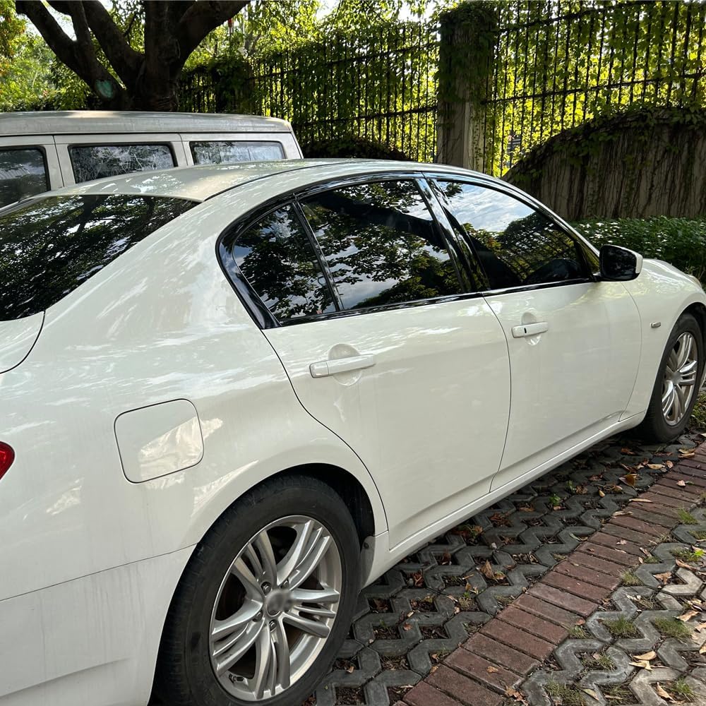 Window Trim Chrome Delete Blackout Overlay Pre-Cut Genuine Vinyl KK for Infiniti G Series G25 G35 G37 4 Door Glossy Black Pattern