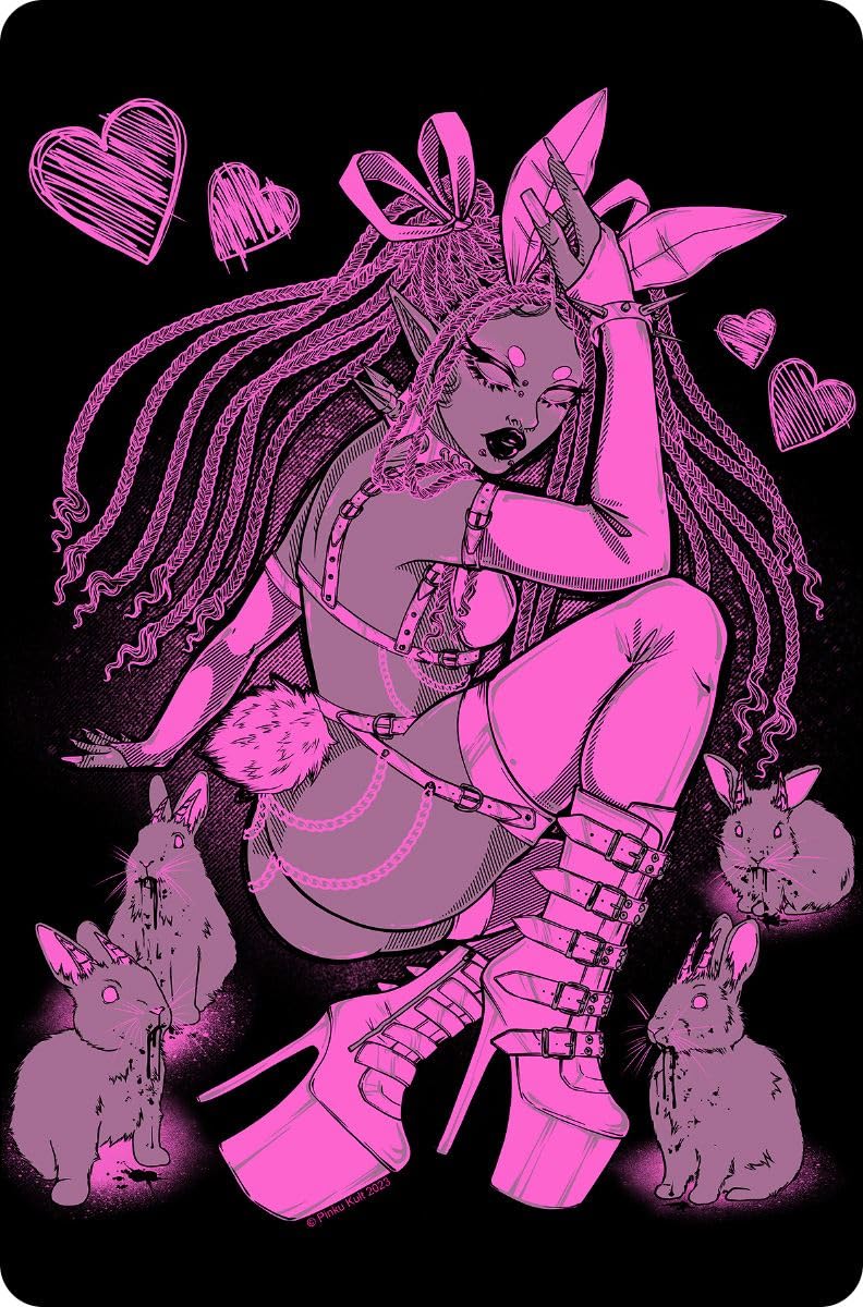 Pinku Kult Nc Usagi Greet Tin Card Small Tin Sign 10X15cm