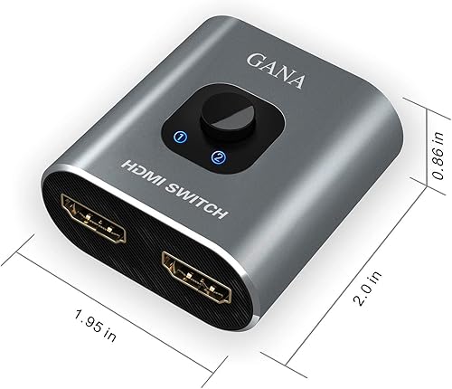 Miniatura 3 de Conmutador HDMI 4K60Hz Divisor, GANA Conmutador HDMI Bidireccional de Aluminio 2 en 1 Salida, Hub HDMI Manual Soporta HD Compatible con Xbox PS543