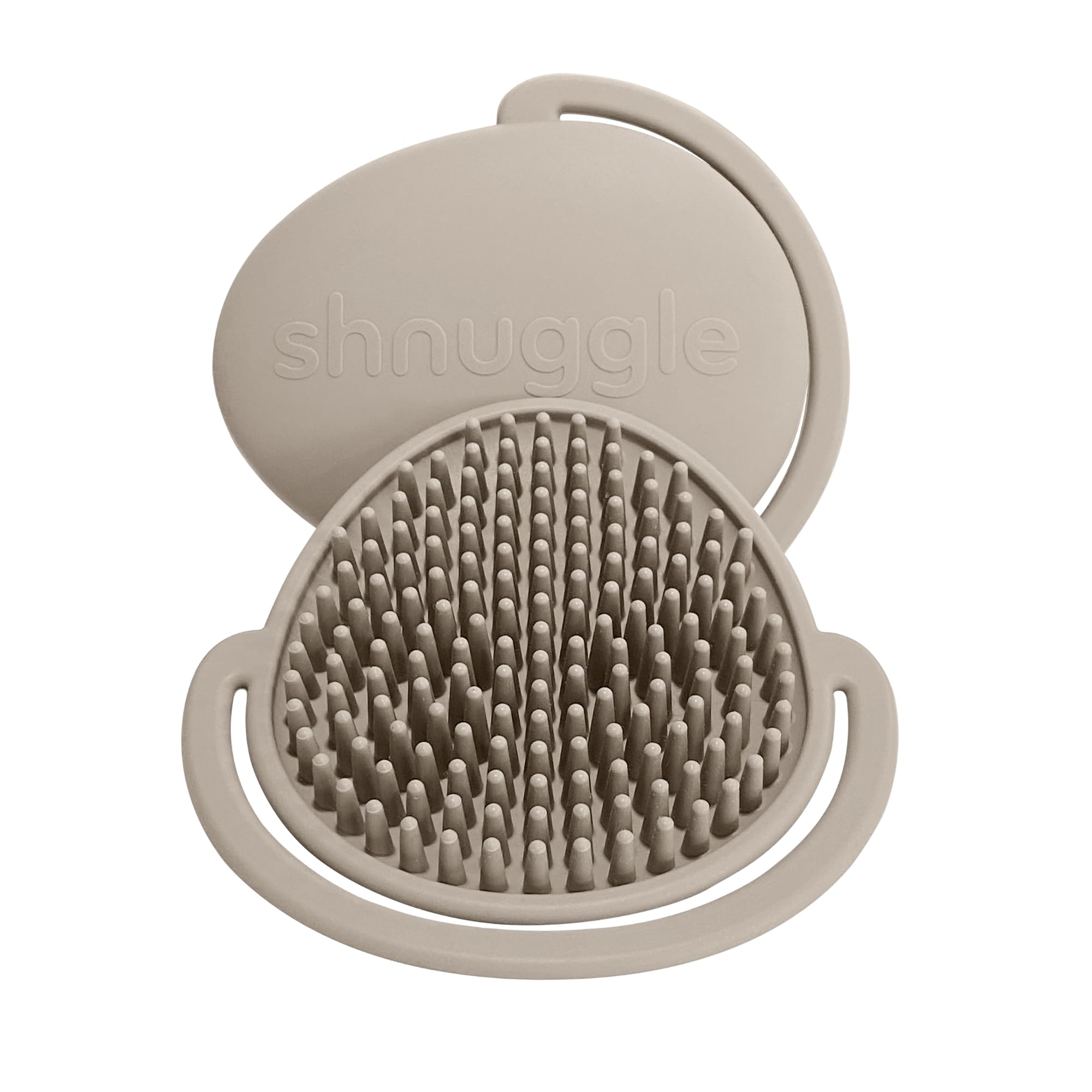 Shnuggle Cradle Cap Brush | Super Soft Silicone Baby Scalp Brush & Comb | Gentle Cradle Cap Treatment for Newborns | Baby Bath & Shampoo Accessory | Taupe