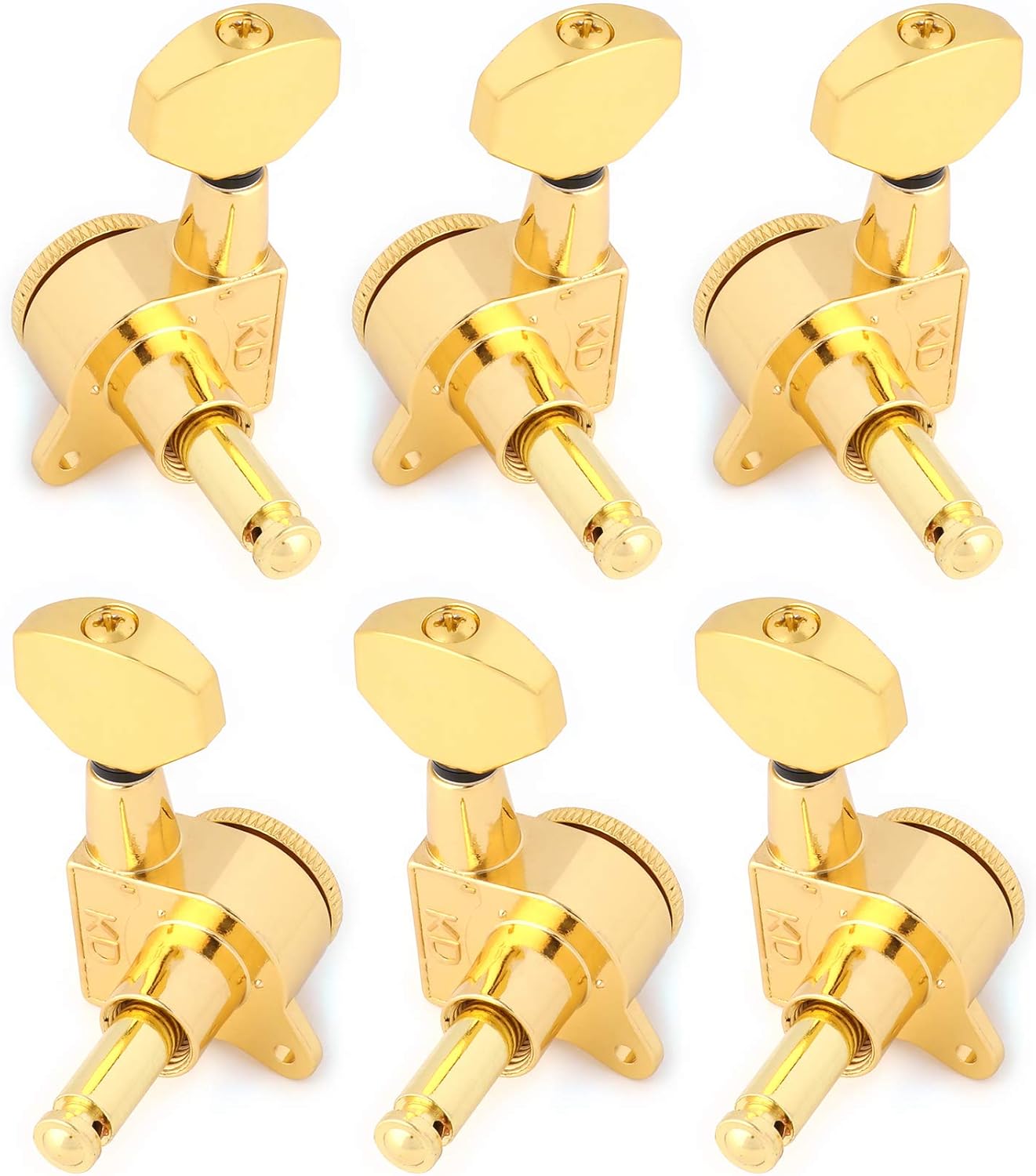 Metallor Locking Guitar String Tuning Pegs 1:18 Gear Ratio Guitar Machines Heads Tuners Tuning Keys 3L 3R for ST TL LP SG Style Electric Guitar or Acoustic Guitar Parts Accessories Replacement Gold.