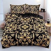 Vista 12 de Juego de funda de edredón de mármol azul real, tamaño Queen, fundas de edredón de lentejuelas doradas con 2 fundas de almohada, transpirable