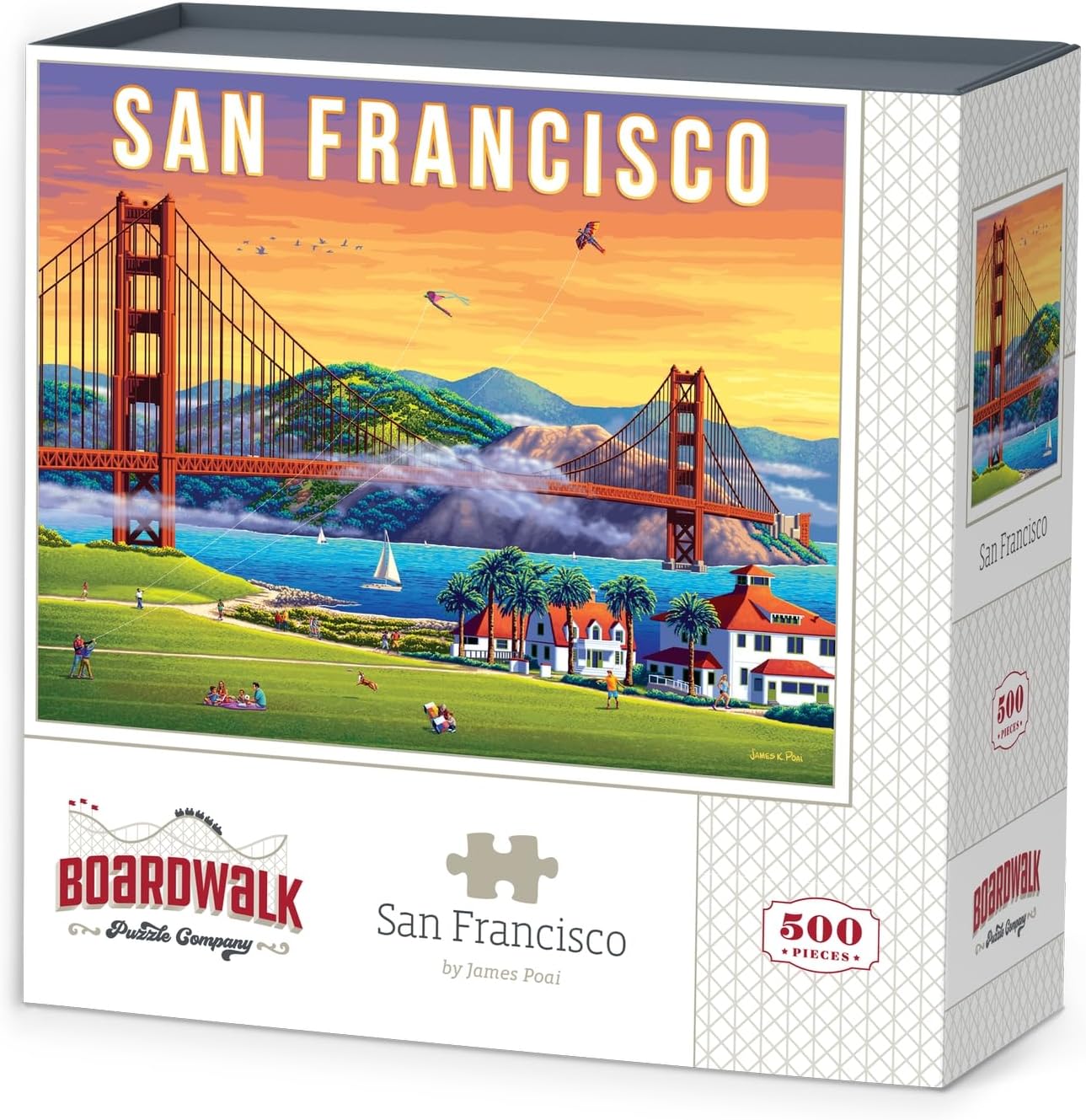 Boardwalk Puzzles San Fransisco, 500 Piece Jigsaw Puzzle for Adults, Made in USA