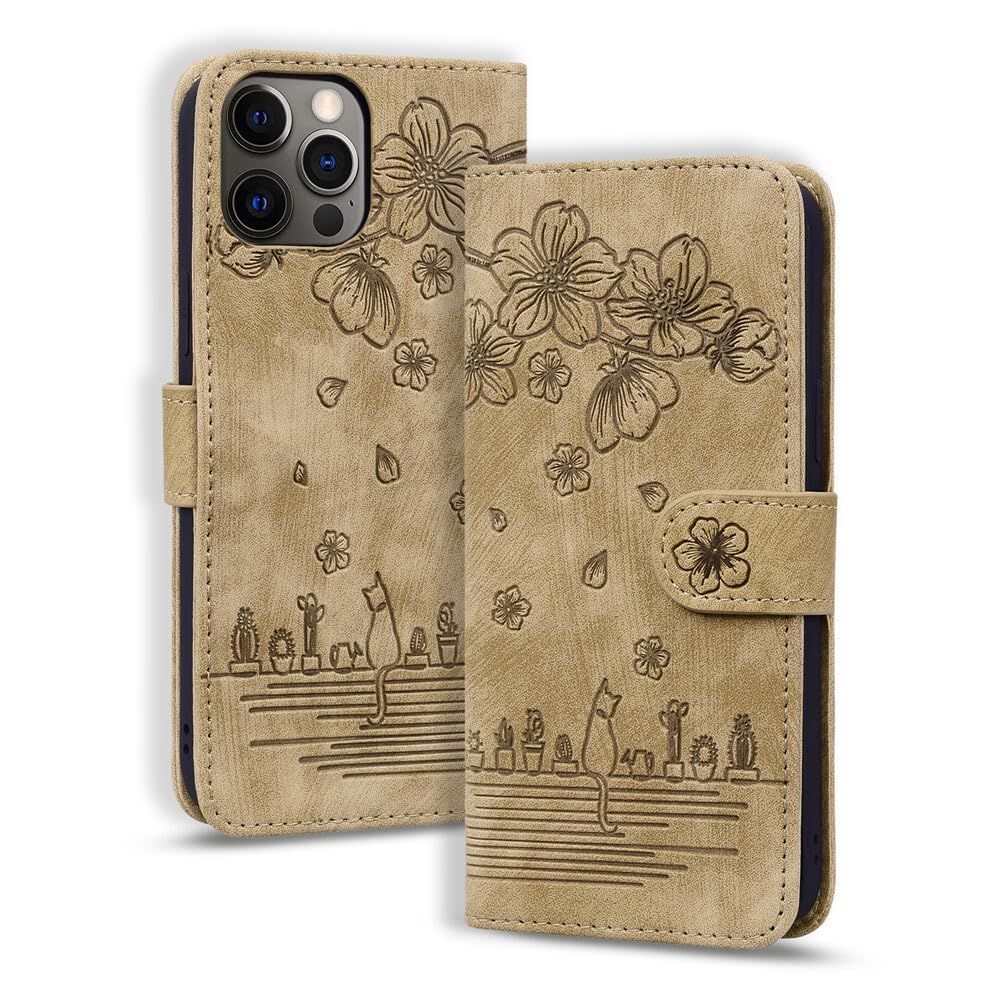 Protégez l'iPhone 17 avec cet étui cuir marron chat antichoc - 6