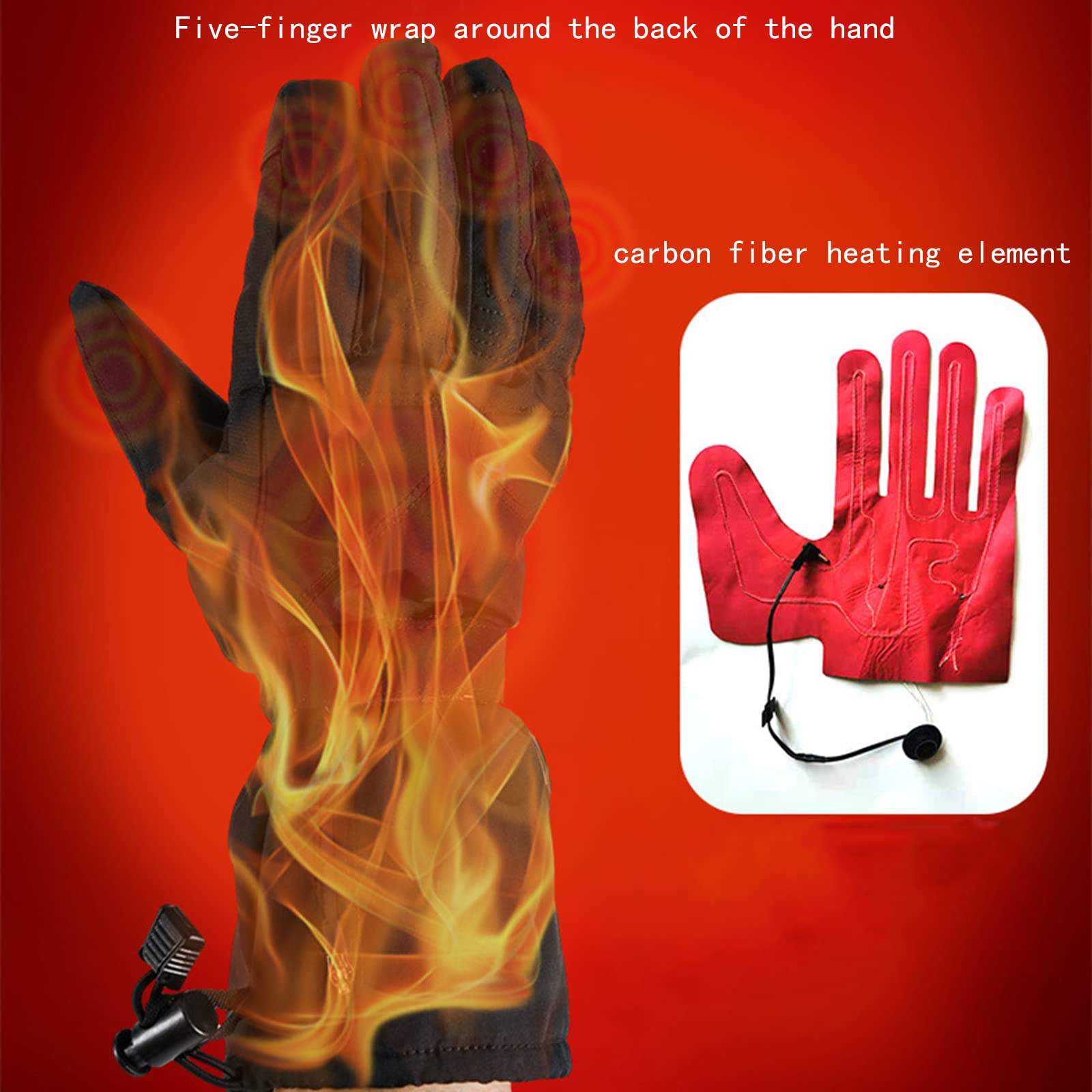 CHEWYNP Guantes Térmicos Guantes De Invierno para Motocicleta para Hombres Y Mujeres - 3 Niveles De Calefacción Guante Cálido Impermeable para Clima Frío, Guantes Térmicos con Pantalla Tác
