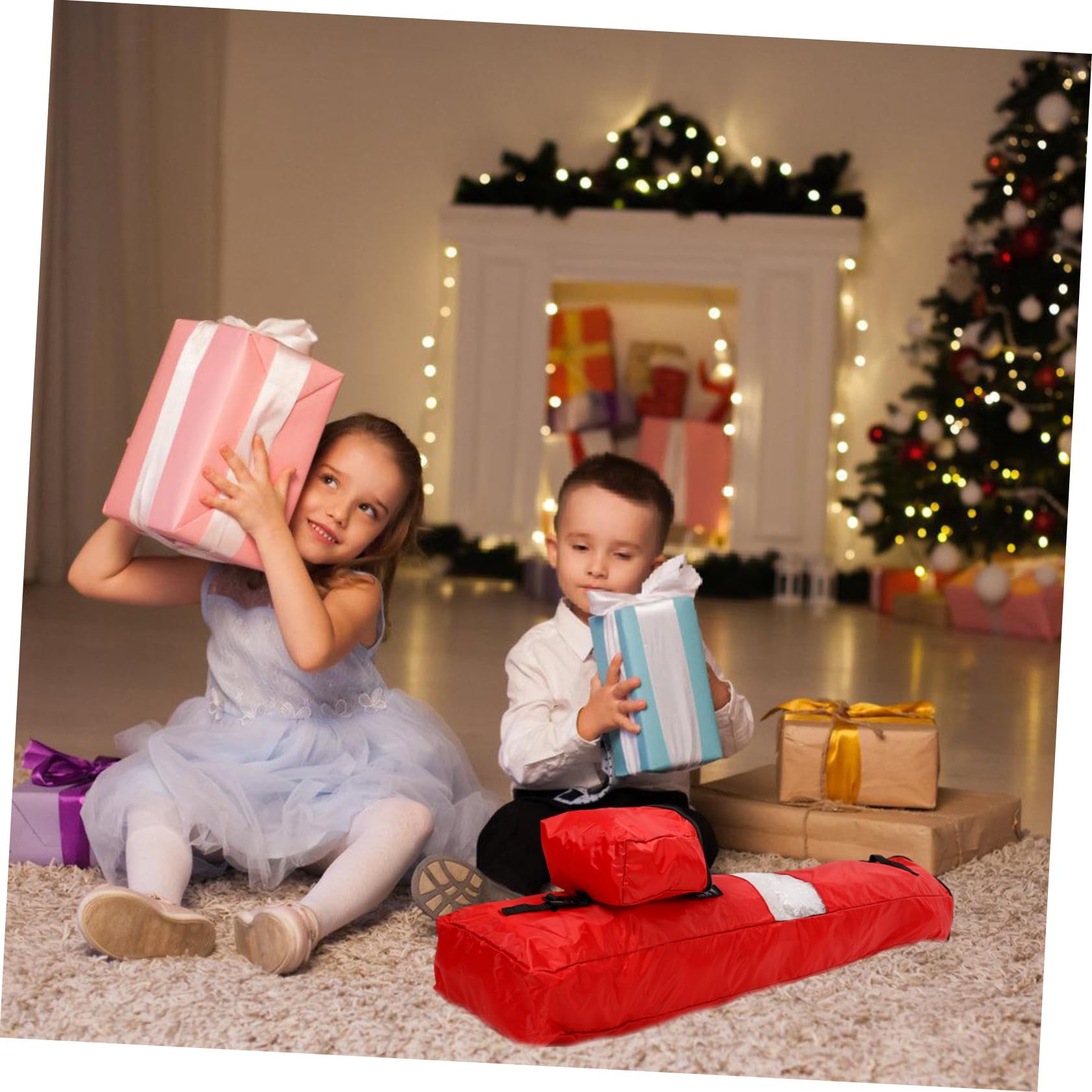 Alipis 2st Aufbewahrungstasche Aus Farbigem Papier Weihnachtstüten Geschenkpapier Weihnachten Papiertüten Geschenktüte Weihnachten Packpapier 600d Oxford-stoff