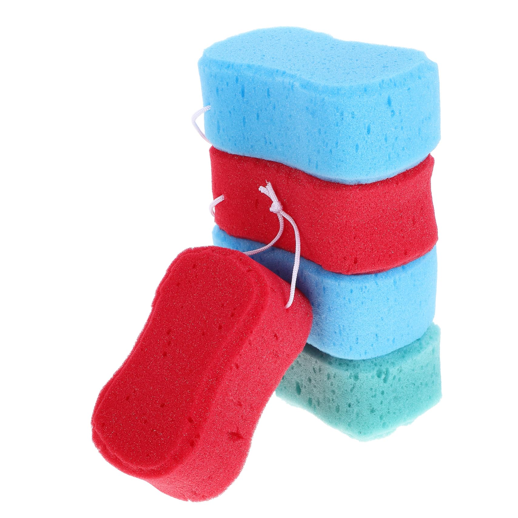 Mikinona 5 Pcs Mixed Color Body Shower Sponge Exfoliating Loofah and African Net Sponge for Deep Cleansing Ideal for Bathing and Spa Use Gentle Skin