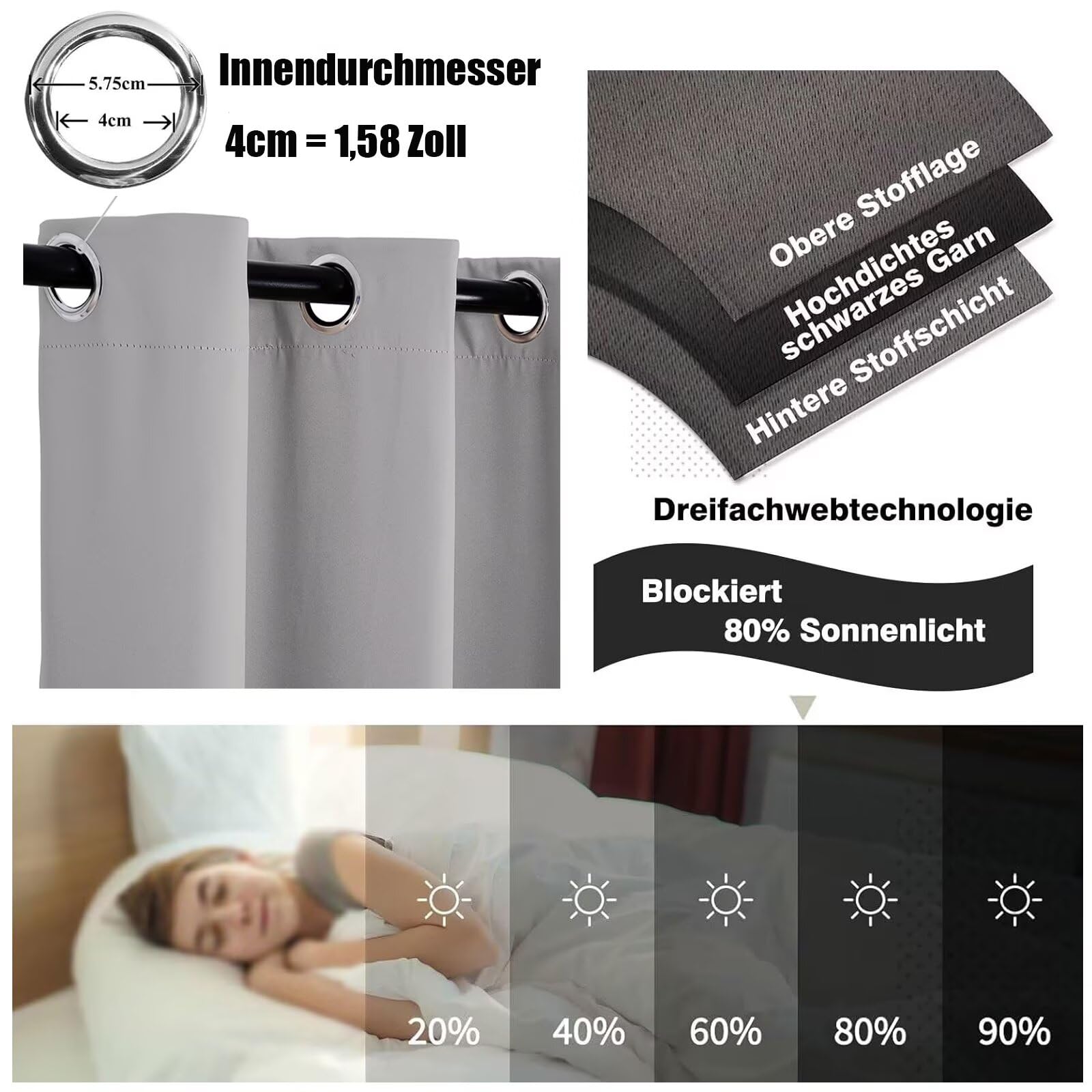 Blickdichte Outdoovorhänge wasserfest Wasserdicht Sonnenschutz Vorhang Balkon Outdoor Vorhang Wetterfest Wasserdicht für Balkon Terrasse Pergola Gardine Dunkelgrau B300xH235cm