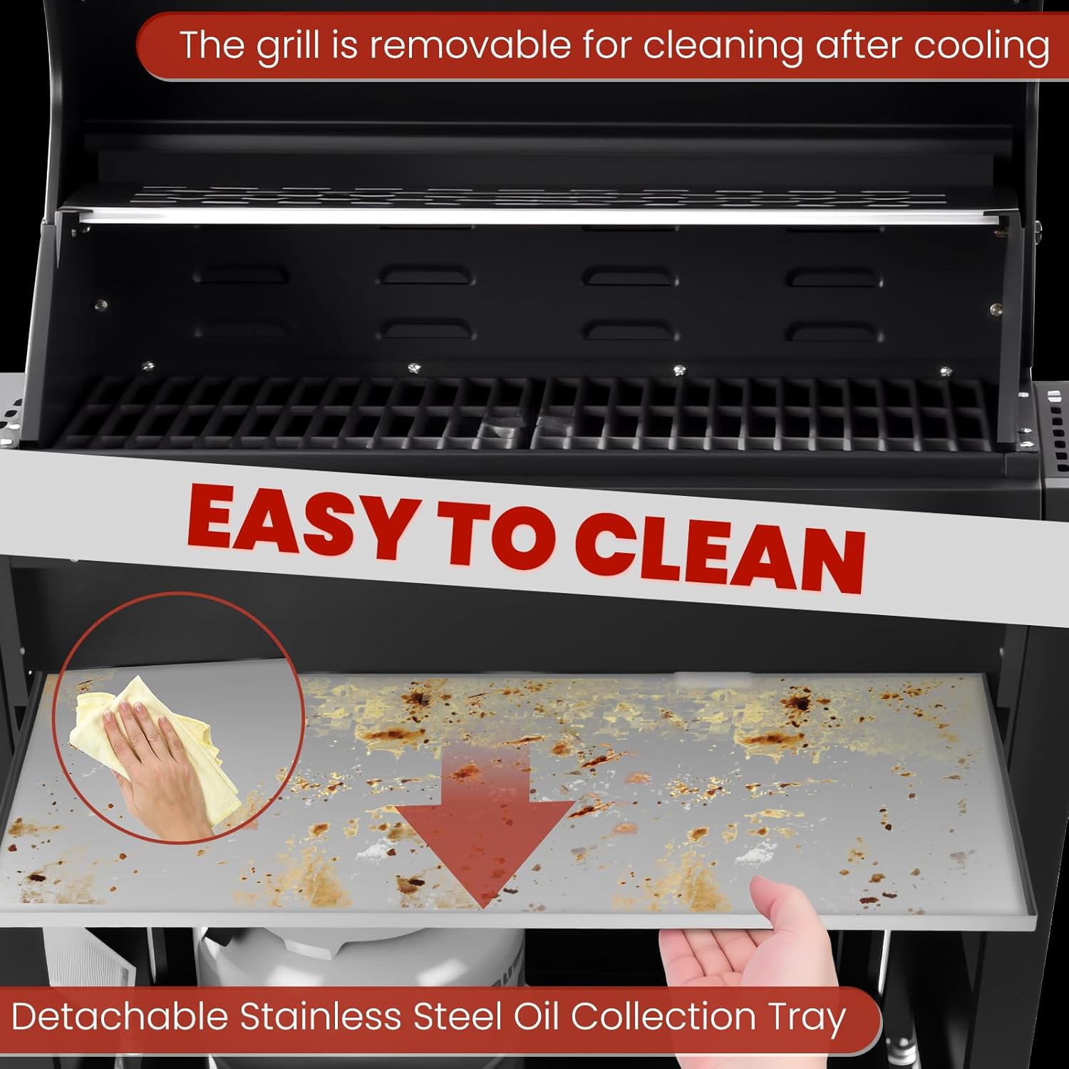 4-Burner w/Side Burner Gas Grill with 292 SQ.IN. Outdoor Grill with 44,000 BTU,Grills Outdoor Cooking for Patios, Camping, Outdoors, Propane Grills with Top Cover Lid-Q043