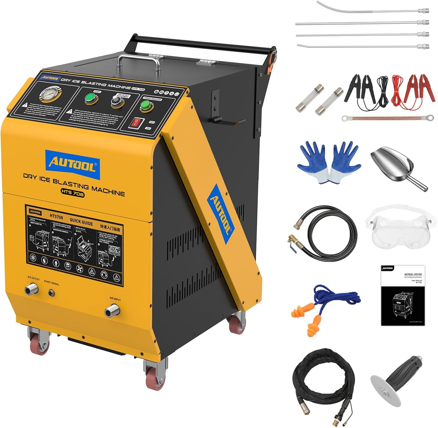 AUTOOL Automotive Dry Ice Blasting Cleaning Machine, Dry Ice Blasters Cleaning, Dry Ice Blast Cleaners,Dry Ice Blasters, Dry Ice Blasting Completely Applies with All Vehicle Cars(110V)