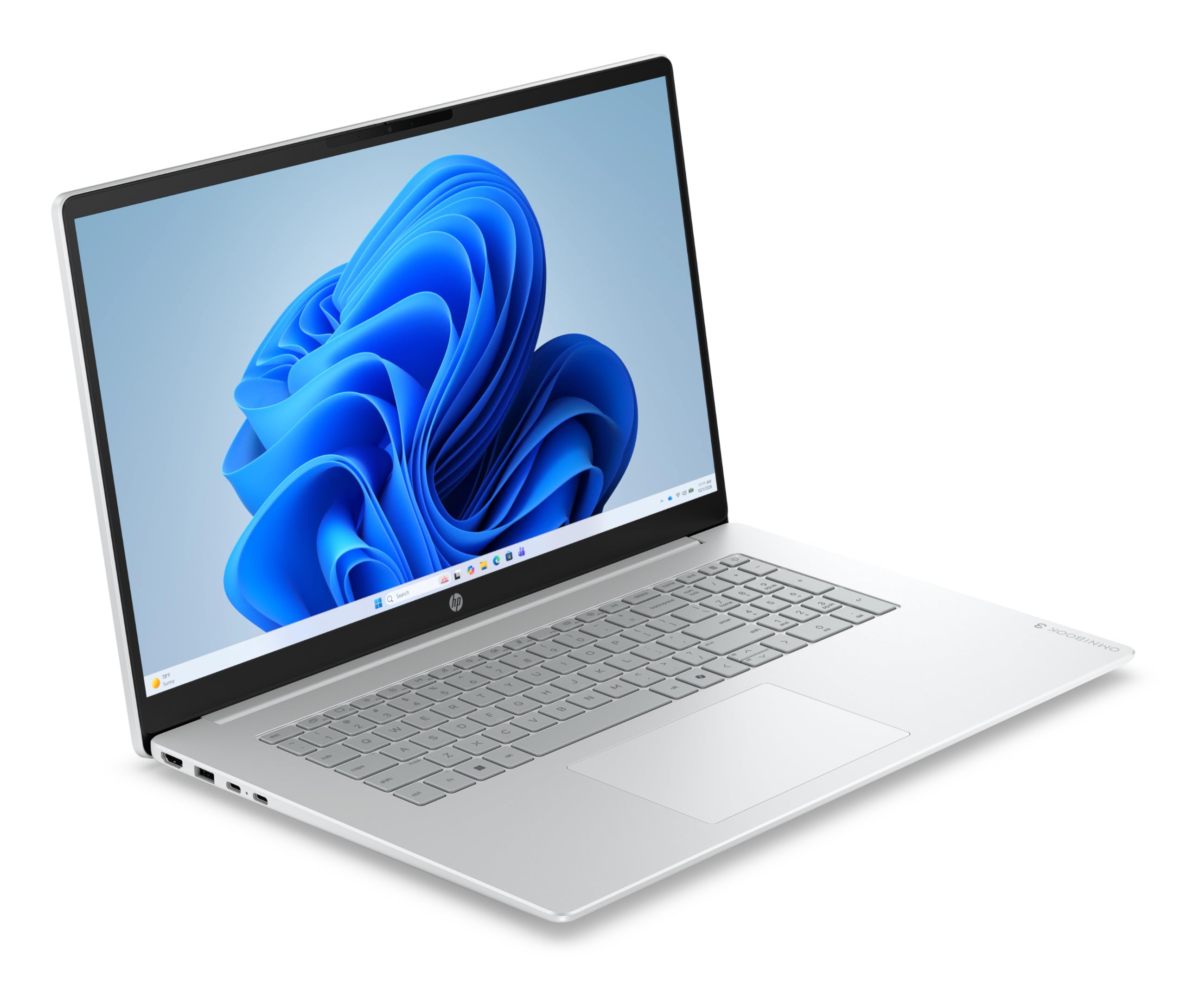 HP OmniBook 3 17-dp0053nfx Ordinateur Portable 17.3" FHD IPS, PC Portable (AMD Ryzen 5 40, RAM 8 Go, SSD 512 Go, AMD Radeon 610M Graphics, Windows 11), Laptop Argent, Clavier AZERTY