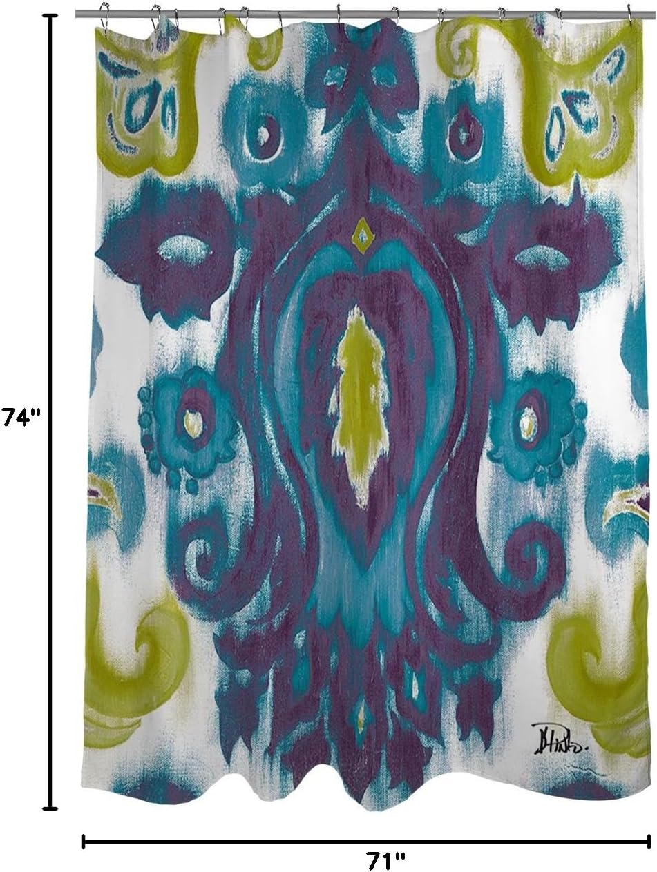 Manual Woodworkers & Weavers Fabric Shower Curtain, Purple and Green Radiant Transitions