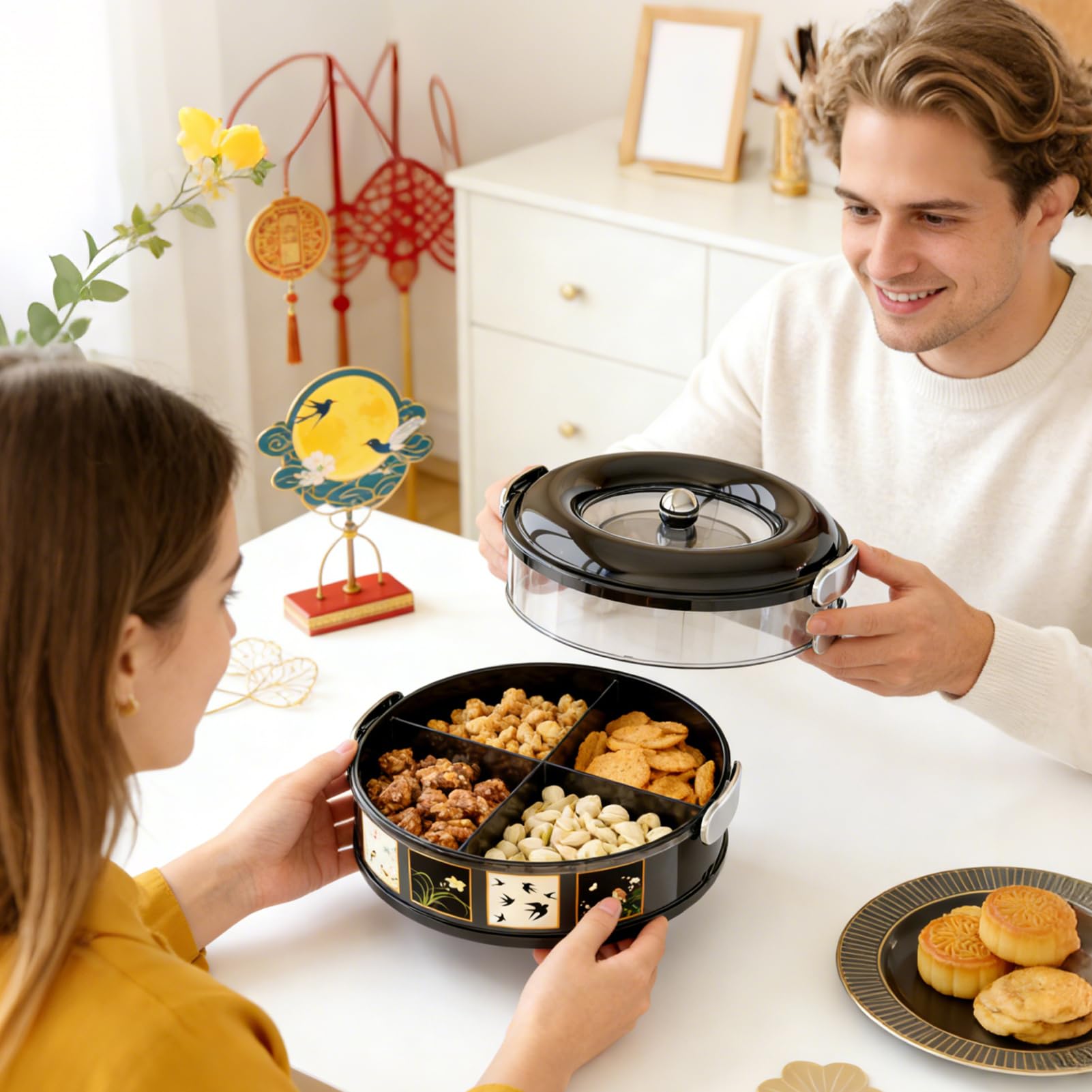 Scatola per Snack Bocca Larga Impilabile | Per Studenti Adulti Uomini Donne Cucina Casa Interno Ufficio Festa