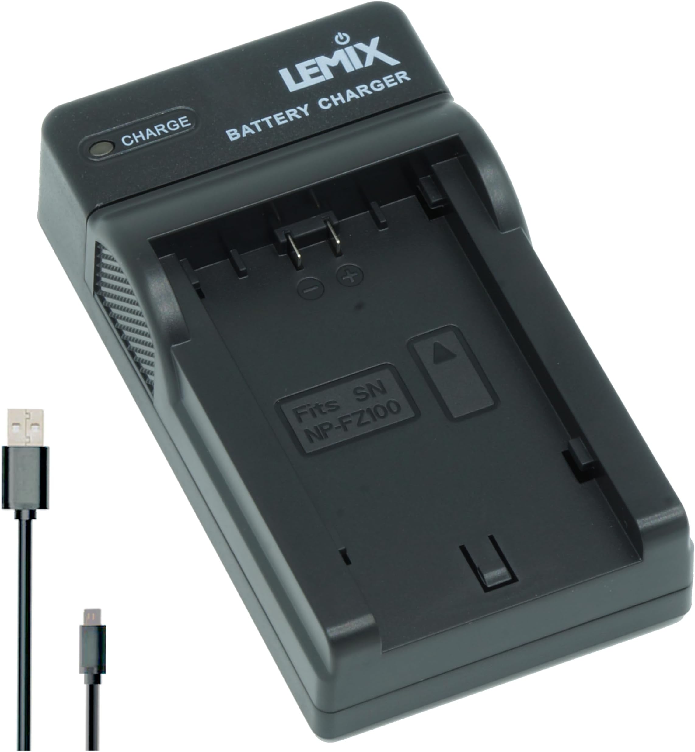 Lemix (FZ100) Ultra Slim USB Charger Compatible with Cameras Using Sony NP-FZ100 Battery inc. Alpha A1 A7 III A7AC A7C A7CII A7RIII A7RIV A7RV A7SIII, A9 A9II A9III, A6600, A6700, FX3 FX30, ZVE1
