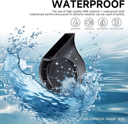 Miniatura 4 de FARBIN Bocina compacta de 12 V para coche, alta tono, 510 Hz, impermeable, cuerno de caracol eléctrico, universal para cualquier vehículo de 12 V