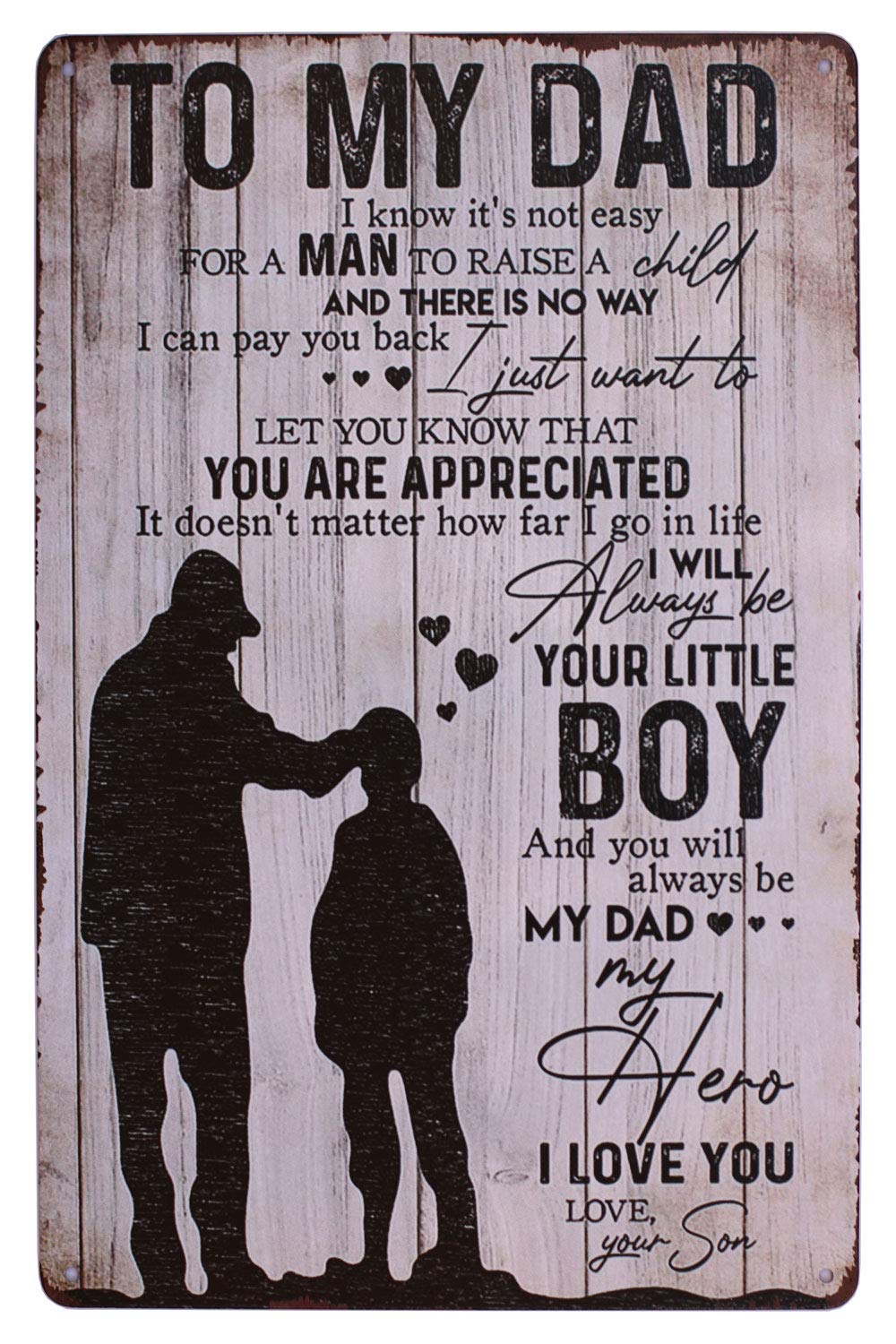 Hioni Dad Funny Saying To My Vintage Metal Wall Sign Tin Plaque Wall Decoration (Dad)
