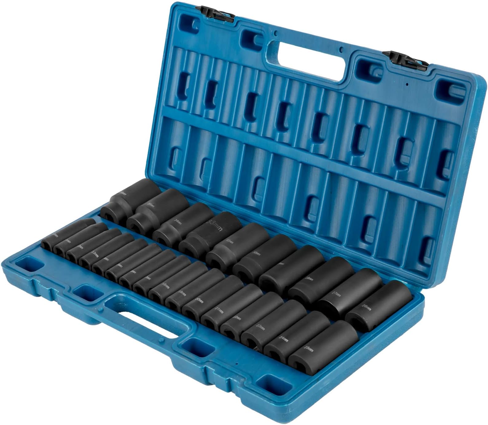 Sponsored Ad - VEVOR Impact Socket Set, 26pcs x 1/2inch Metric 10mm-36mm Impact Sockets, 6-Point Deep Socket Rugged Construction High-torque, Cr-V 1/2 Inches Drive Socket Set Impact with a Storage Cage