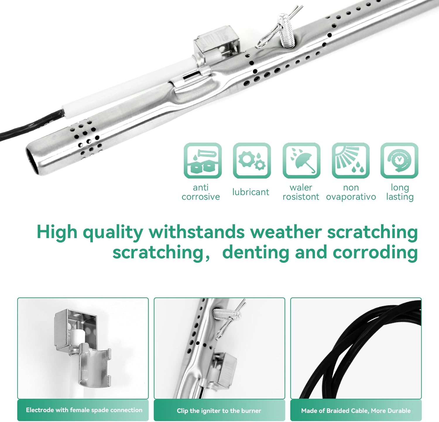 463244819 Grill Replacement Parts for Charbroil Performance 6 Burner 463244819, 463276517, 5 Burner 463347519, 4 Burner 463342119, 463347017, G470-5200-W1 Burner, G470-0004-W1A Heat Plate, Crossover