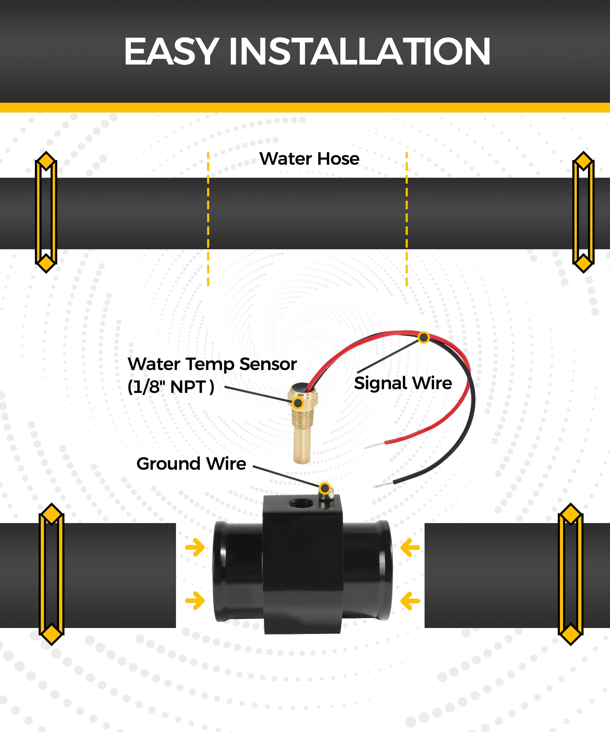 Sensore di Temperatura dell'Acqua per Auto Tubo di Giunzione in Alluminio 28mm